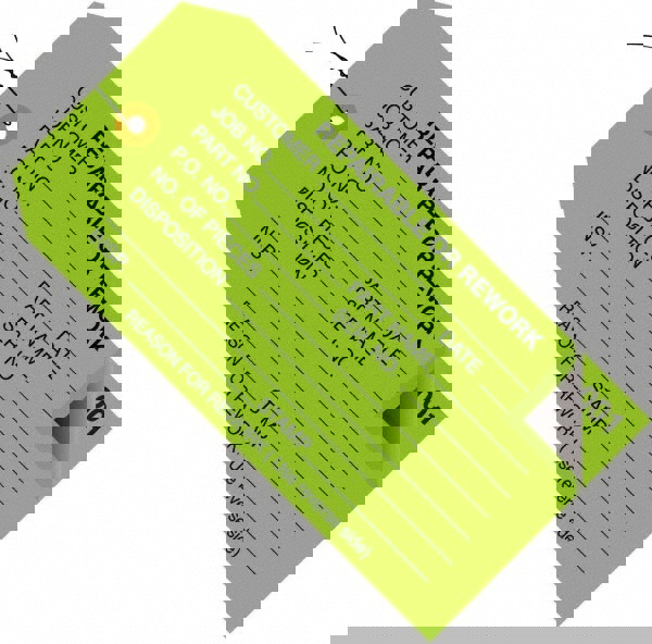 Blank Tag: 4-3/4'' High, Green, Synthetic Paper